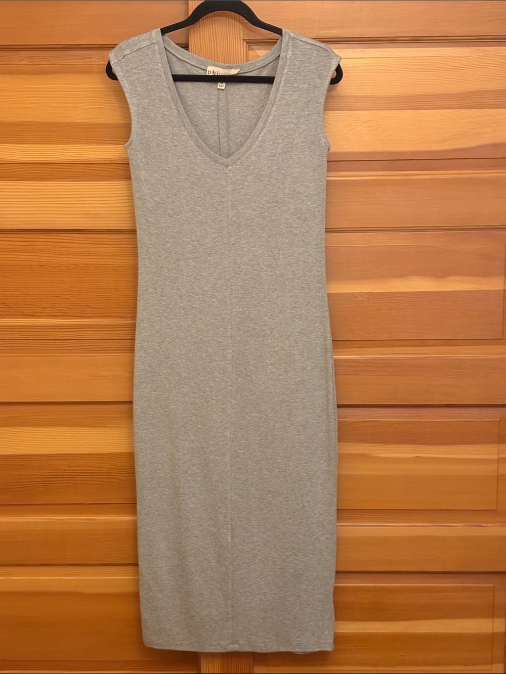 Philosophy Light Gray V-Neck Sleeveless Maxi Dress